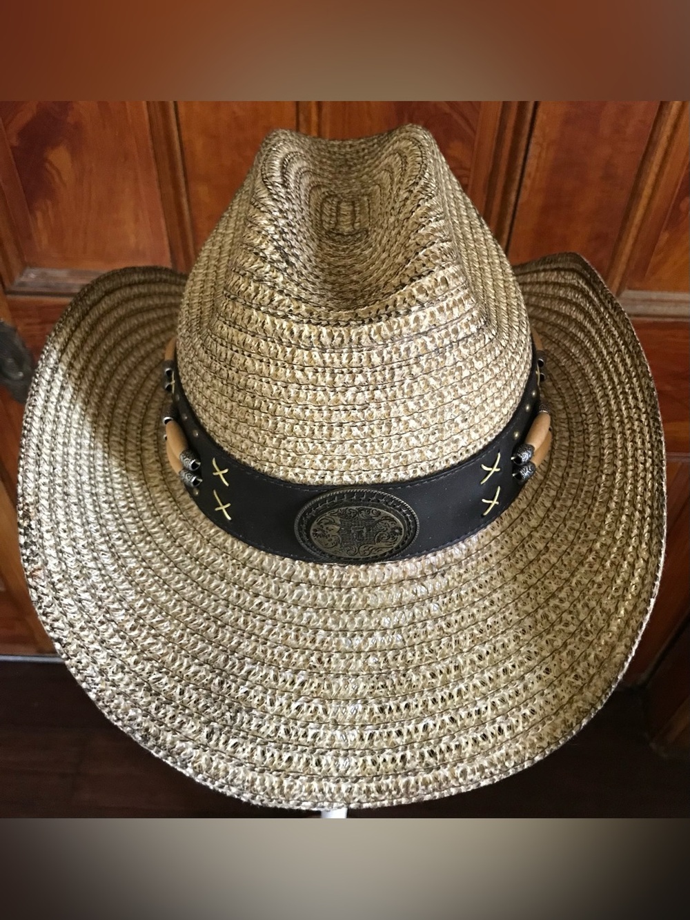 Vintage Country Western Cowboy/Girl Southwestern Boho Hippie Hat w Native Detail